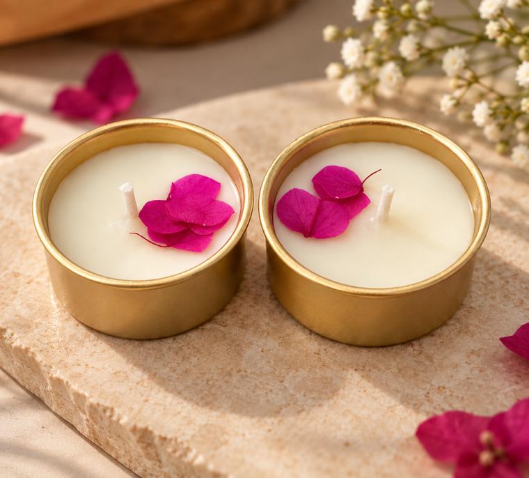 Bougainvillea pair candle