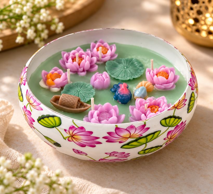 Pichwai pond candle