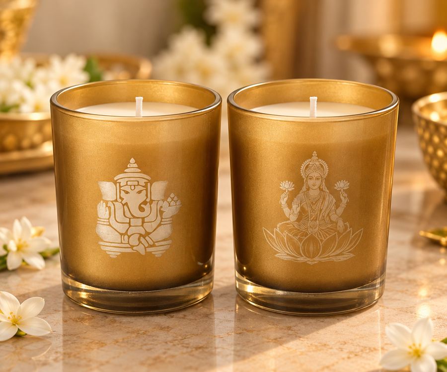 Ganesh Lakshmi pair candle